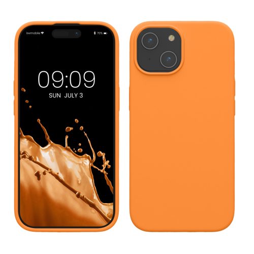 Husa Apple iPhone 15, Portocaliu, Silicon, KWM000020CA007C