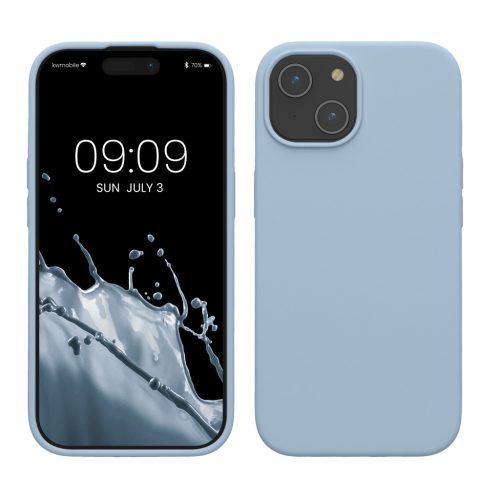 Husa Apple iPhone 15, Albastru deschis, Silicon, KWM000020CA008C