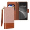 Husa Samsung Galaxy S10, Roz deschis/Maro, Textil/Silicon, KWM000021SD001C