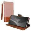 Husa Samsung Galaxy S10, Roz deschis/Maro, Textil/Silicon, KWM000021SD001C