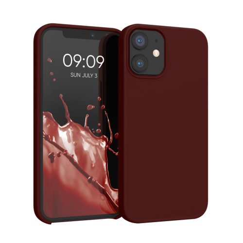 Husa Apple iPhone 12 Mini, Rosu inchis, Silicon, KWM000011JO067C