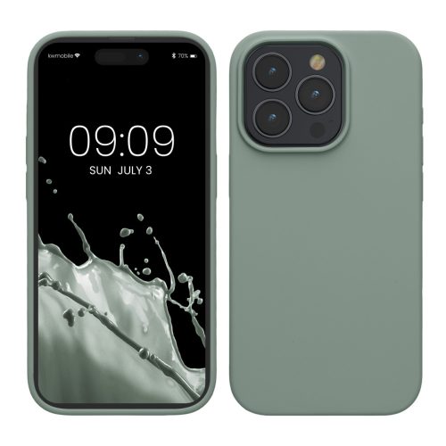 Husa Apple iPhone 15 Pro, Verde, Silicon, KWM000020CC029C