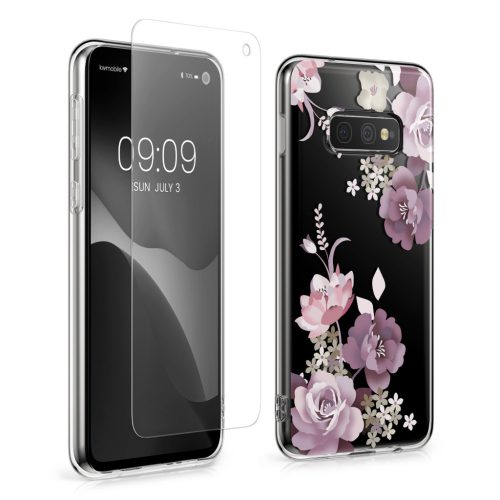Set Husa si Folie de protectie Samsung Galaxy S10e, Multicolor, Silicon/Sticla securizata, KWM000021SI001C