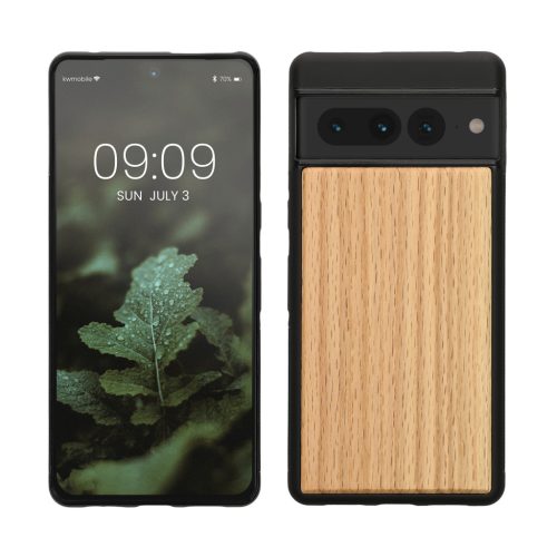 Husa Google Pixel 7 Pro, Maro, Lemn/Silicon, KWM000017MY002C