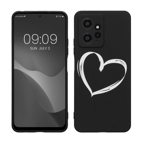 Husa Xiaomi Redmi Note 12, Negru/Alb, Silicon, KWM000018UH002C