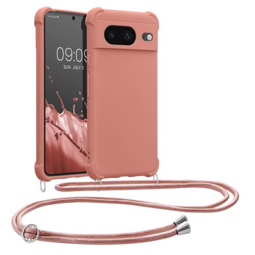 Husa cu jnur Google Pixel 8, Roz, Silicon, KWM0000208T007C
