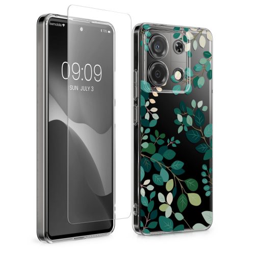 Set Husa si Folie de protectie Xiaomi Redmi Note 13 Pro 5G, Multicolor, Silicon/Sticla securizata, KWM000020OX001C