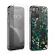 Set Husa si Folie de protectie Apple iPhone 12/iPhone 12 Pro, Multicolor, Silicon/Sticla securizata, KWM000022TI002C