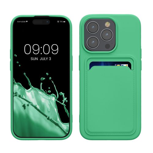 Husa Apple iPhone 15 Pro, Verde, Silicon, KWM000020EO010C