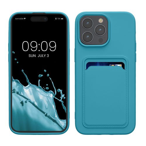Husa Apple iPhone 15 Pro Max, Albastru deschis, Silicon, KWM000020EP007C