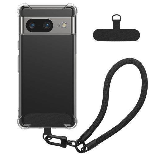 Husa cu jnur detasabil Google Pixel 8, Transparent/Negru, Silicon, KWM000020PD001C