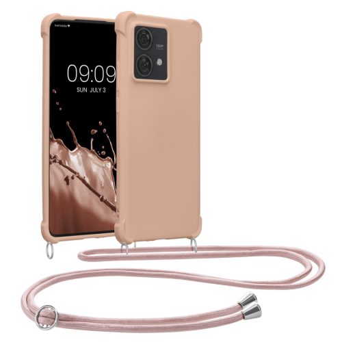 Husa cu jnur Motorola Edge 40 Neo, Crem, Silicon, KWM000022NX004C