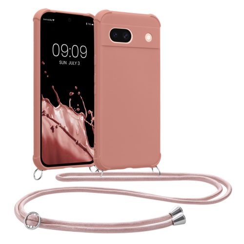 Husa cu jnur Google Pixel 8a, Roz, Silicon, KWM000020KW007C