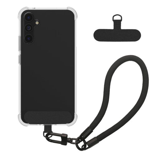 Husa cu jnur detasabil Samsung Galaxy A54 5G, Transparent/Negru, Silicon, KWM000021UI001C