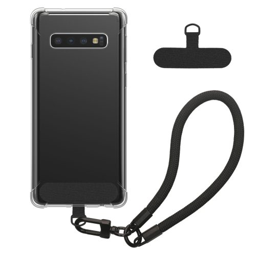 Husa cu jnur detasabil Samsung Galaxy S10, Transparent/Negru, Silicon, KWM000021UJ001C
