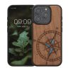 Husa Apple iPhone 15 Pro, Maro, Lemn/Silicon, KWM000020EI002C