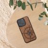 Husa Apple iPhone 15 Pro, Maro, Lemn/Silicon, KWM000020EI002C