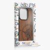 Husa Apple iPhone 15 Pro, Maro, Lemn/Silicon, KWM000020EI002C