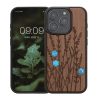 Husa Apple iPhone 15 Pro, Maro, Lemn/Silicon, KWM000020EI003C