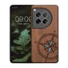 Husa OnePlus 12, Maro, Lemn/Silicon, KWM000022QB002C