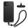 Husa cu jnur detasabil Apple iPhone 12, Transparent/Negru, Silicon, KWM000022TN001C