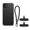Husa cu jnur detasabil Apple iPhone 12, Transparent/Negru, Silicon, KWM000022TN001C