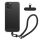 Husa cu jnur detasabil Apple iPhone 12 Pro, Transparent/Negru, Silicon, KWM000022TO001C