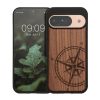 Husa Google Pixel 9/Pixel 9 Pro, Maro, Lemn/Silicon, KWM000020PT001C