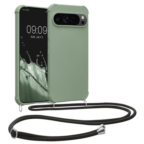 Husa cu jnur Google Pixel 9 Pro XL, Verde deschis, Silicon, KWM000020PZ003C