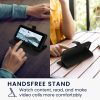 Set Husa si Folie de protectie Samsung Galaxy A52/Galaxy A52 5G/Galaxy A52s 5G, Negru, Piele ecologica/Silicon, KWM000021UP001C