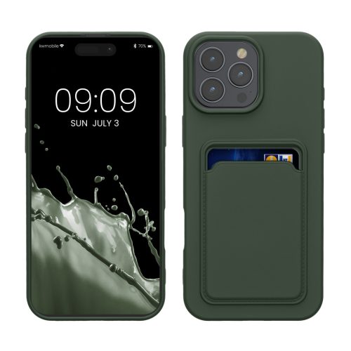 Husa Apple iPhone 16 Pro Max, Verde inchis, Silicon, KWM000022UI002C
