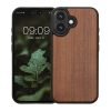 Husa Apple iPhone 16, Maro, Lemn/Silicon, KWM000022UP001C