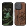 Husa Apple iPhone 16 Pro, Maro, Lemn/Silicon, KWM000022UT001C