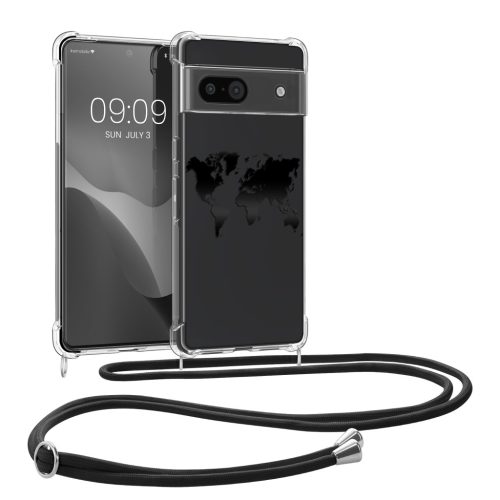 Husa cu jnur Google Pixel 8a, Transparent/Negru, Silicon, KWM000020KX004C