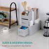 Organizator accesorii cafea Navaris, cu sertare, 31.5x13.7x28.7 cm, HIPS, gri, plastic