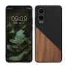 Husa OnePlus Nord CE4 Lite, Maro/Negru, Lemn/Silicon, KWM000022UX001C