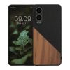 Husa OnePlus Nord CE4 Lite, Maro/Negru, Lemn/Silicon, KWM000022UX001C