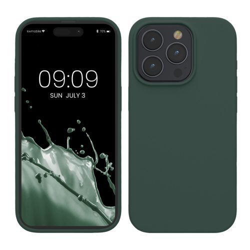 Husa Apple iPhone 15 Pro, Verde inchis, Silicon, KWM000020CC041C