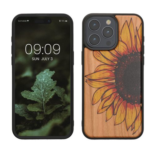 Husa Apple iPhone 15 Pro Max, Multicolor, Lemn/Silicon, KWM000020EJ002C