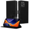 Set Husa si Folie de protectie Apple iPhone 15 Pro, Negru, Piele ecologica/Silicon, KWM000022VC001C