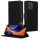 Set Husa si Folie de protectie Apple iPhone 15 Pro, Negru, Piele ecologica/Silicon, KWM000022VC001C