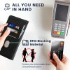 Set Husa si Folie de protectie Apple iPhone 5/iPhone 5s/iPhone SE, Negru, Piele ecologica/Silicon, KWM000022VG001C