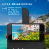 Set Husa si Folie de protectie Apple iPhone 5/iPhone 5s/iPhone SE, Negru, Piele ecologica/Silicon, KWM000022VG001C