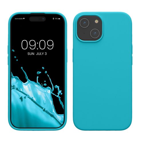 Husa Apple iPhone 15, Albastru deschis, Silicon, KWM000020CA016C