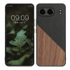 Husa OnePlus Nord 4, Maro/Negru, Lemn/Silicon, KWM000022VK001C