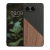 Husa OnePlus Nord 4, Maro/Negru, Lemn/Silicon, KWM000022VK001C