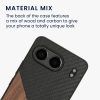 Husa OnePlus Nord 4, Maro/Negru, Lemn/Silicon, KWM000022VK001C