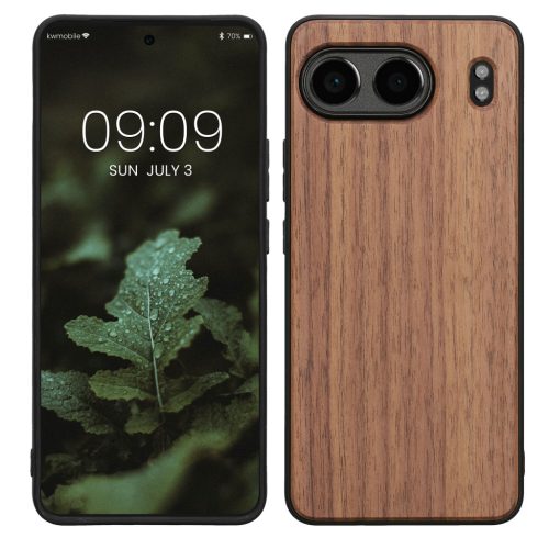 Husa OnePlus Nord 4, Maro, Lemn/Silicon, KWM000022VL001C