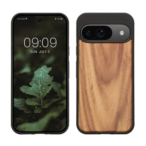Husa Google Pixel 9/Pixel 9 Pro, Maro, Lemn/Silicon, KWM000020PJ003C