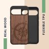 Husa Google Pixel 9 Pro XL, Maro, Lemn/Silicon, KWM000020QT001C